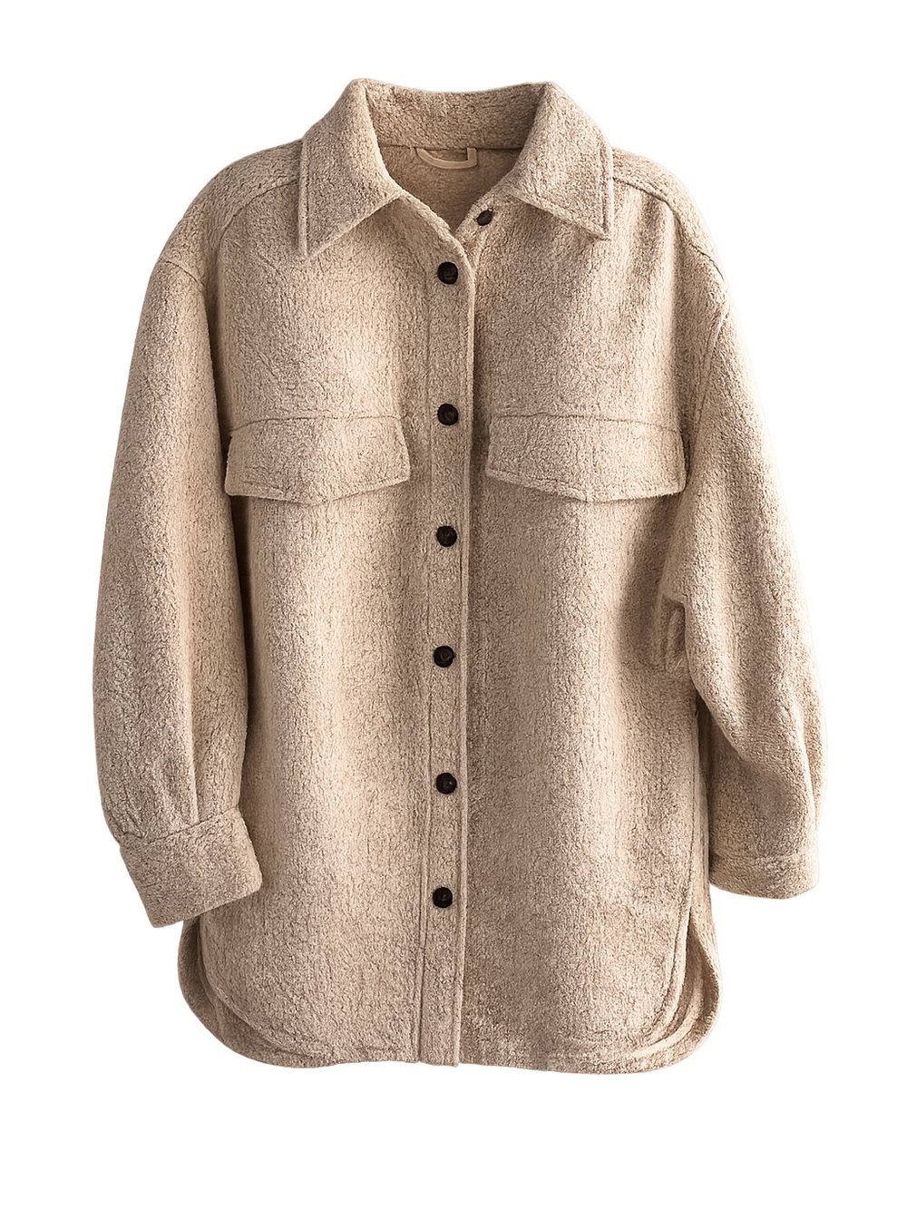 H&M Oversized Textured Oatmeal Shacket Jacket Size S